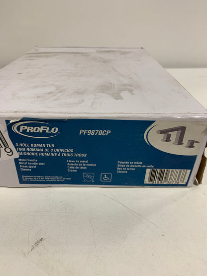 PROFLO PF9870 Kelper Deck Mounted Roman Tub Filler Chrome Faucet Roman Tub Double Handle