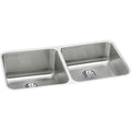 Elkay Lustertone ELUH311810RPD Equal Double Bowl Undermount Stainless Steel Sink with Perfect Drain