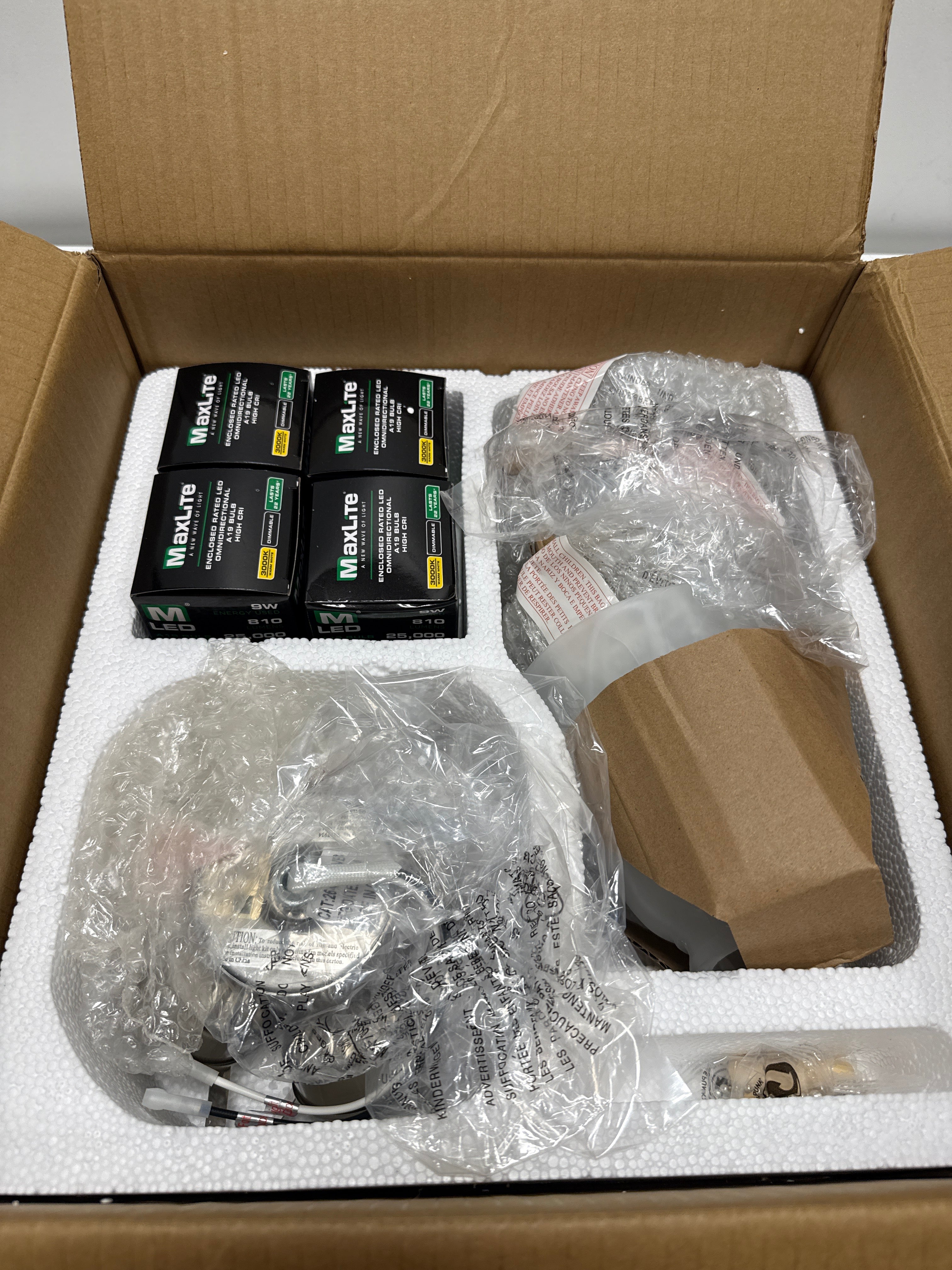 Progress Lighting 4-Light Universal Ceiling Fan Light Kit for AirPro Collection Ceiling Fans New Traditional and Rustic