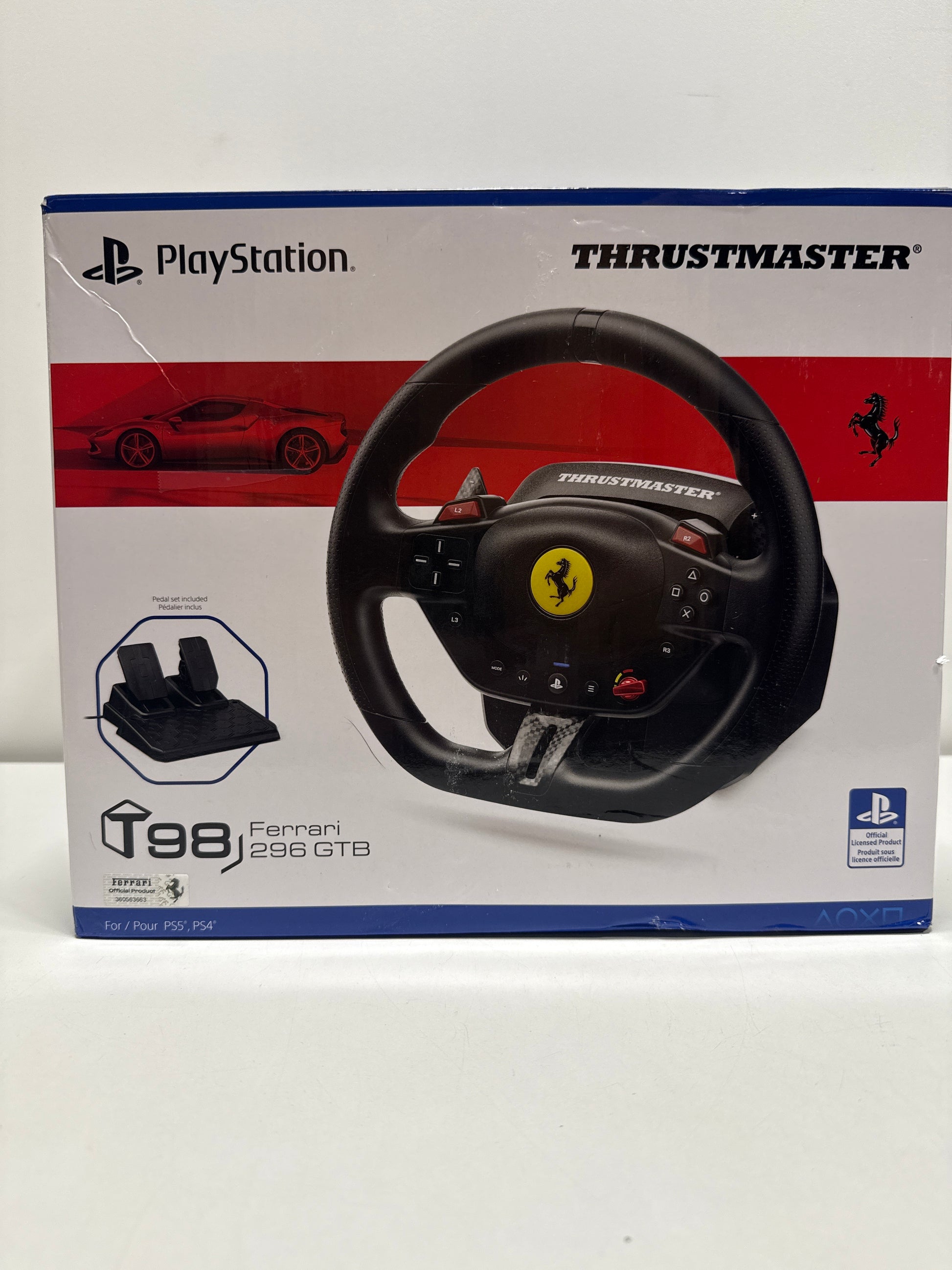 Thrustmaster T98 Ferrari 296 GTB Racing Wheel for Playstation 4 Playstation 5 Windows - *Headphones & Tech Accessories