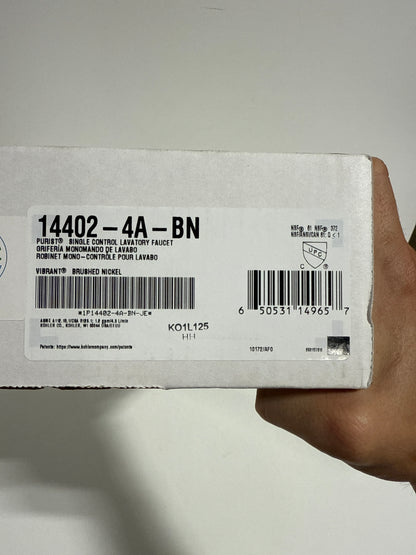 Purist 1-Hole Single Handle Low-Arc Bathroom Vessel Sink Faucet with Straight Lever Handle in Vibrant Brushed Nickel