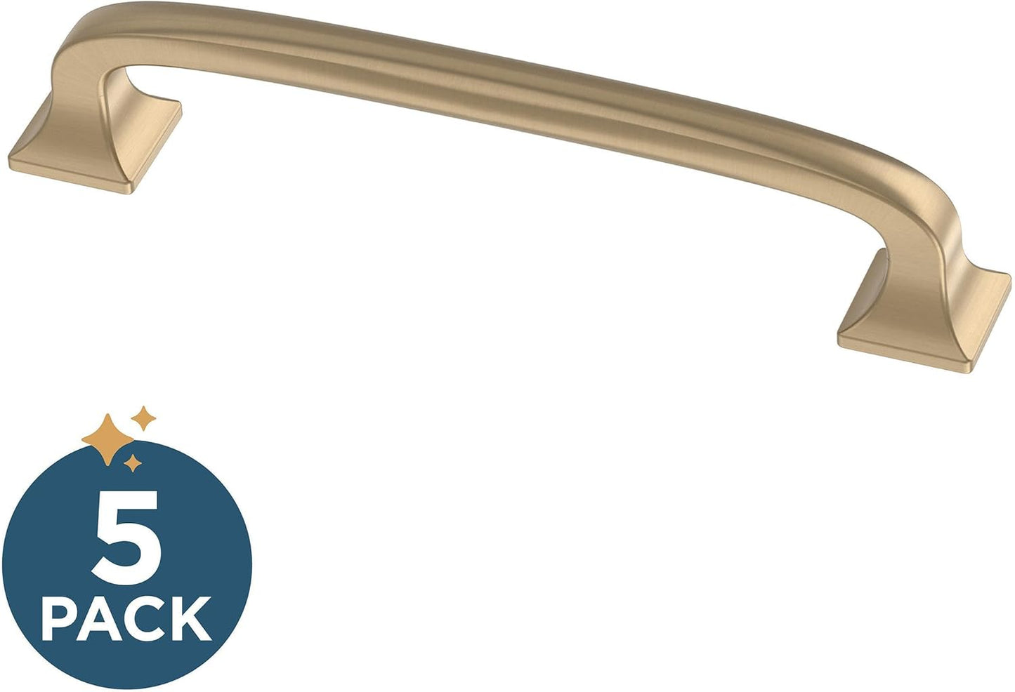 Franklin Brass (5-Pack) – Champagne Bronze Cabinet Handles, 4 Inch Hole Center, Pulls for Drawers, Kitchen Cabinet Door, Dressers | Lombard