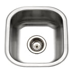 Houzer Club 17 in Stainless Steel Undermount 8 in Deep Single Bowl Bar Sink with Strainer - MS-1708-1 - *Plumbing