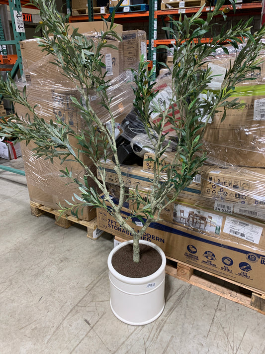 Artificial 6.5’ Olive Tree with French Planter