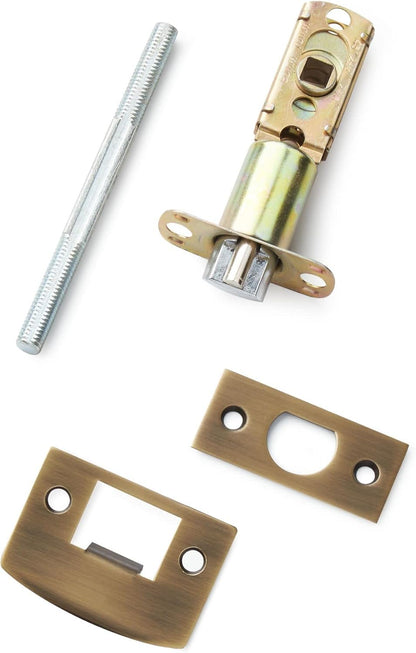 Signature Hardware 480936 Valma Solid Brass Passage Door Knob Set with Adjustable 2-3/8" or 2-3/4" Backset - Matte Black