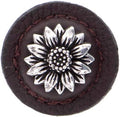 Vicenza Designs K1274 Carlotta Daisy Round Leather Knob Large Brown Vintage Pewter - *Tools Hardware & Misc