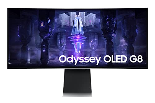 Samsung - 34" Odyssey OLED G8 Curved WQHD FreeSync Premium Pro Smart Gaming Monitor with HDR400