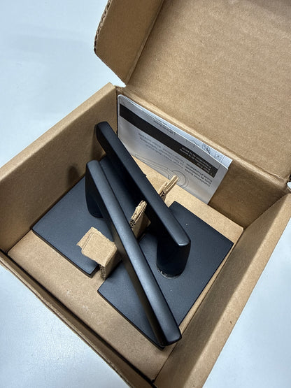 Emtek Dummy Set, Modern Rectangular Rosette, Helios Lever, Flat Black