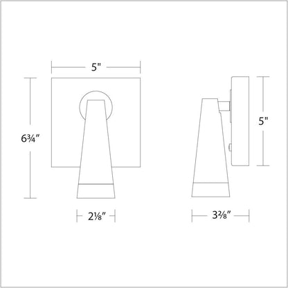 WAC Lighting dweLED, Arne 7in LED Adjustable Wall Light 3000K in Black with Brushed Nickel