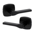 Tripoli Matte Black Privacy Bed/Bath Door Handle with Soft Modern Rose