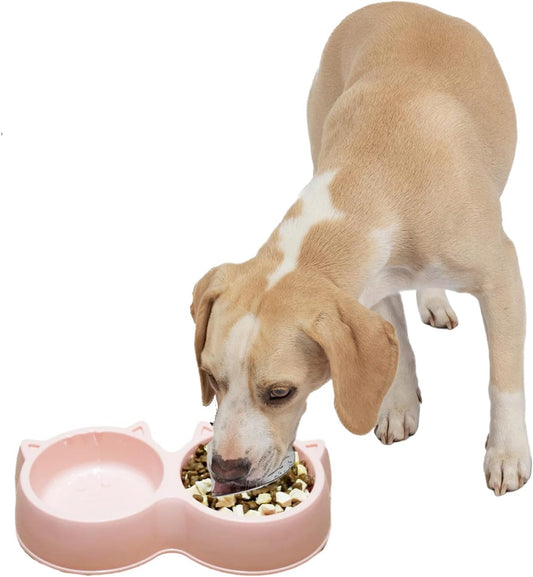 MESAOKTA Double Dog Cat Bowls Pet Bowls with Cute Modeling Pet Food Water for Feeder Dogs Cats Rabbit and Pets