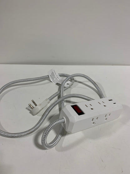 HDX 8-in-1 6-Outlet 5 ft. Power Strip with 2 USB Ports, White