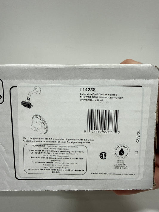 Delta Lahara Monitor 14 Series Single Function Pressure Balanced Shower Only - Less Rough-In Valve Model: T14238