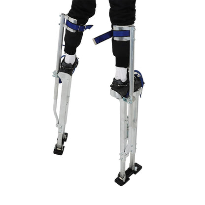 Adjustable Drywall Stilts 36-48 Inch Aluminum Alloy Stilts for Painting or Cleaning Silver