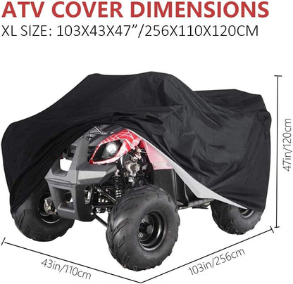 Waterproof ATV Cover Mayhour Heavy Duty Outdoor Storage Windproof Dust Snow Rip Resistant 4 Wheeler ATV Protection All Weather for Polaris Sportsman Yamaha Honda Kawasaki Extra Large