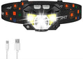 LHKNL Headlamp Flashlight, Lumen Ultra-Light Bright LED Rechargeable Headlight with White Red Light, Waterproof Motion Sensor Head Lamp, 8 Modes for Outdoor Camping Running Fishing-1 Pack