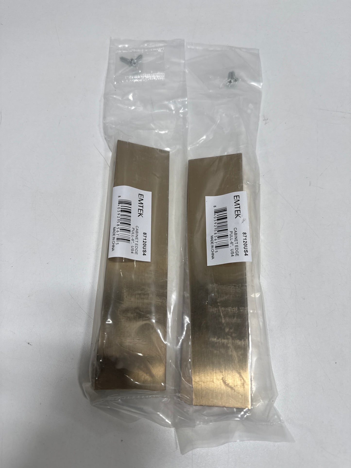 2 x Emtek 87120 Modern Edge 6 Center to Center Finger Cabinet Pull from the Contemporary