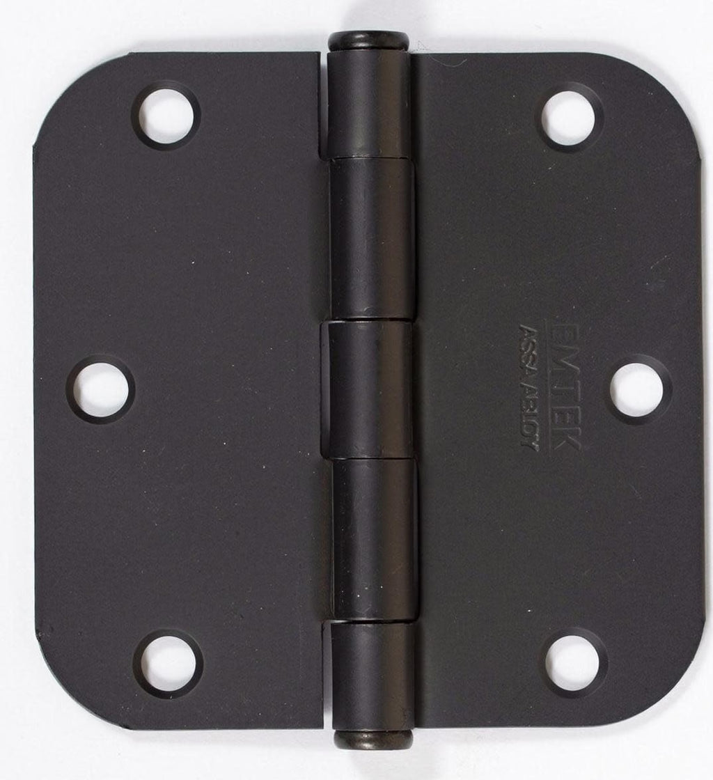 Emtek 91033 3.5" x 3.5" Plain Bearing 5/8" Radius Corners Mortise Hinge - Pair, Medium Bronze