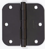 Emtek 91033 3.5" x 3.5" Plain Bearing 5/8" Radius Corners Mortise Hinge - Pair, Medium Bronze