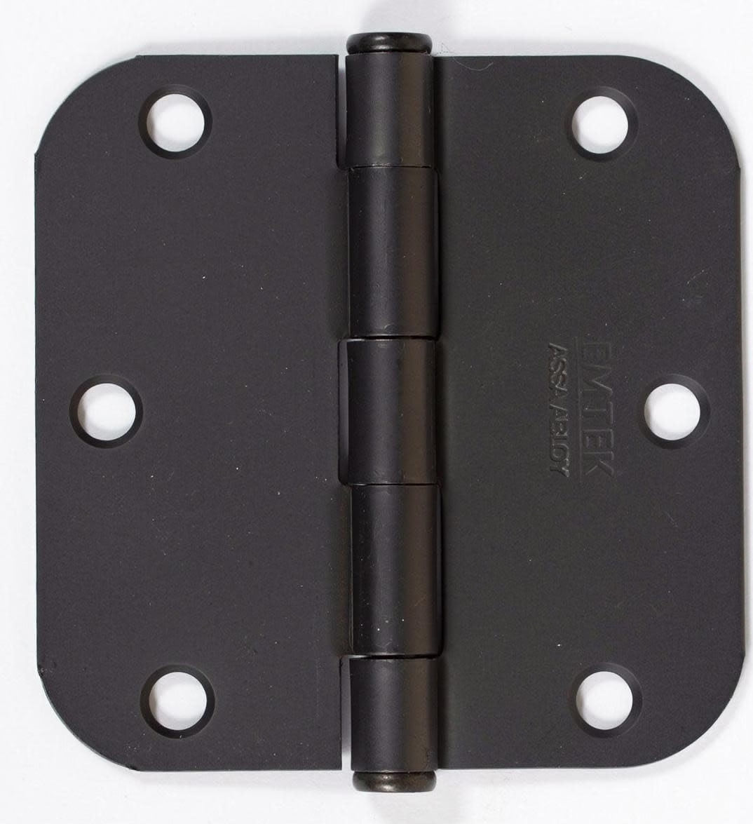 Emtek 91033 3.5" x 3.5" Plain Bearing 5/8" Radius Corners Mortise Hinge - Pair, Medium Bronze