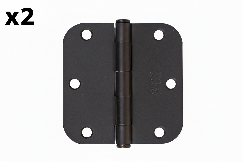 Emtek 91033 3.5" x 3.5" Plain Bearing 5/8" Radius Corners Mortise Hinge - Pair, Medium Bronze