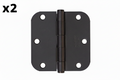 Emtek 91033 3.5" x 3.5" Plain Bearing 5/8" Radius Corners Mortise Hinge - Pair, Medium Bronze