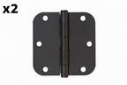 Emtek 91033 3.5" x 3.5" Plain Bearing 5/8" Radius Corners Mortise Hinge - Pair, Medium Bronze