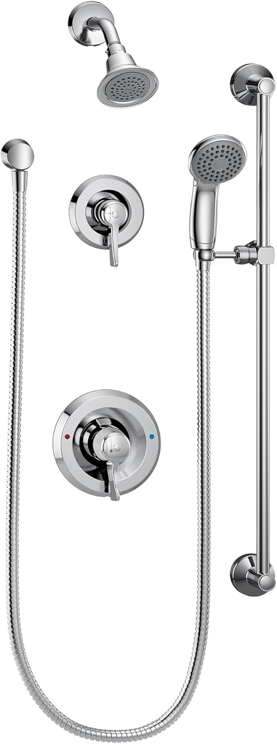 Moen 8342EP15 Commercial Posi-Temp Eco Performance Pressure Balancing Shower System 1.5 gpm, Chrome