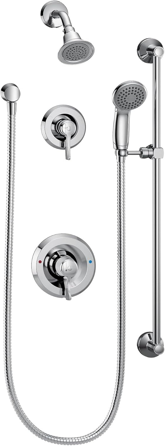 Moen 8342EP15 Commercial Posi-Temp Eco Performance Pressure Balancing Shower System 1.5 gpm, Chrome