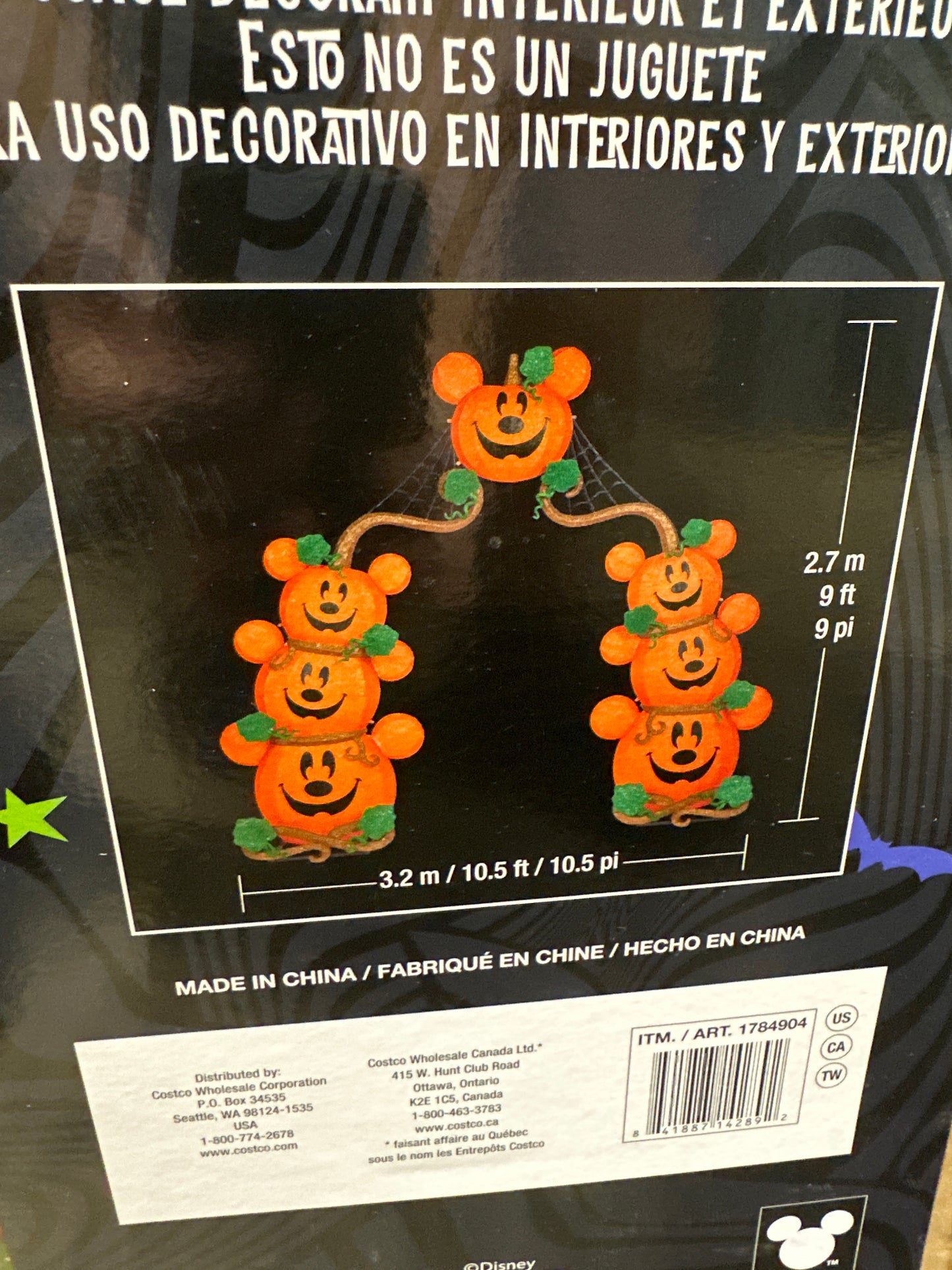 Disney Halloween Pumpkin Arch with LED Lights 9'