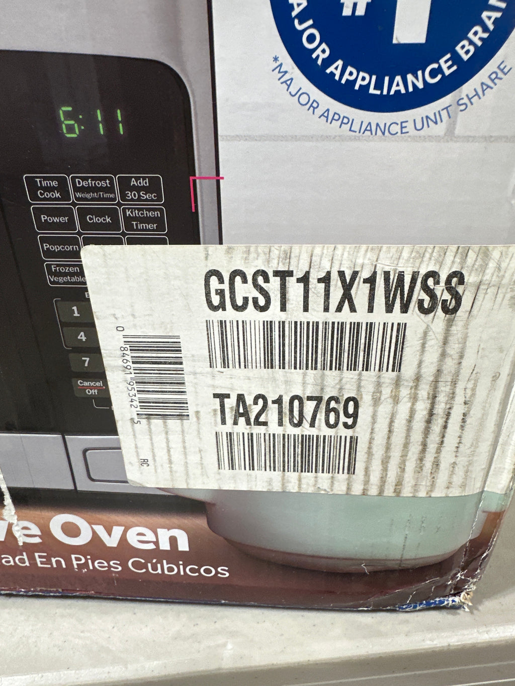GE GCST11X1WSS 21 Inch Wide 1.1 Cu. Ft. 950 Watt Countertop Microwave with Touch Controls