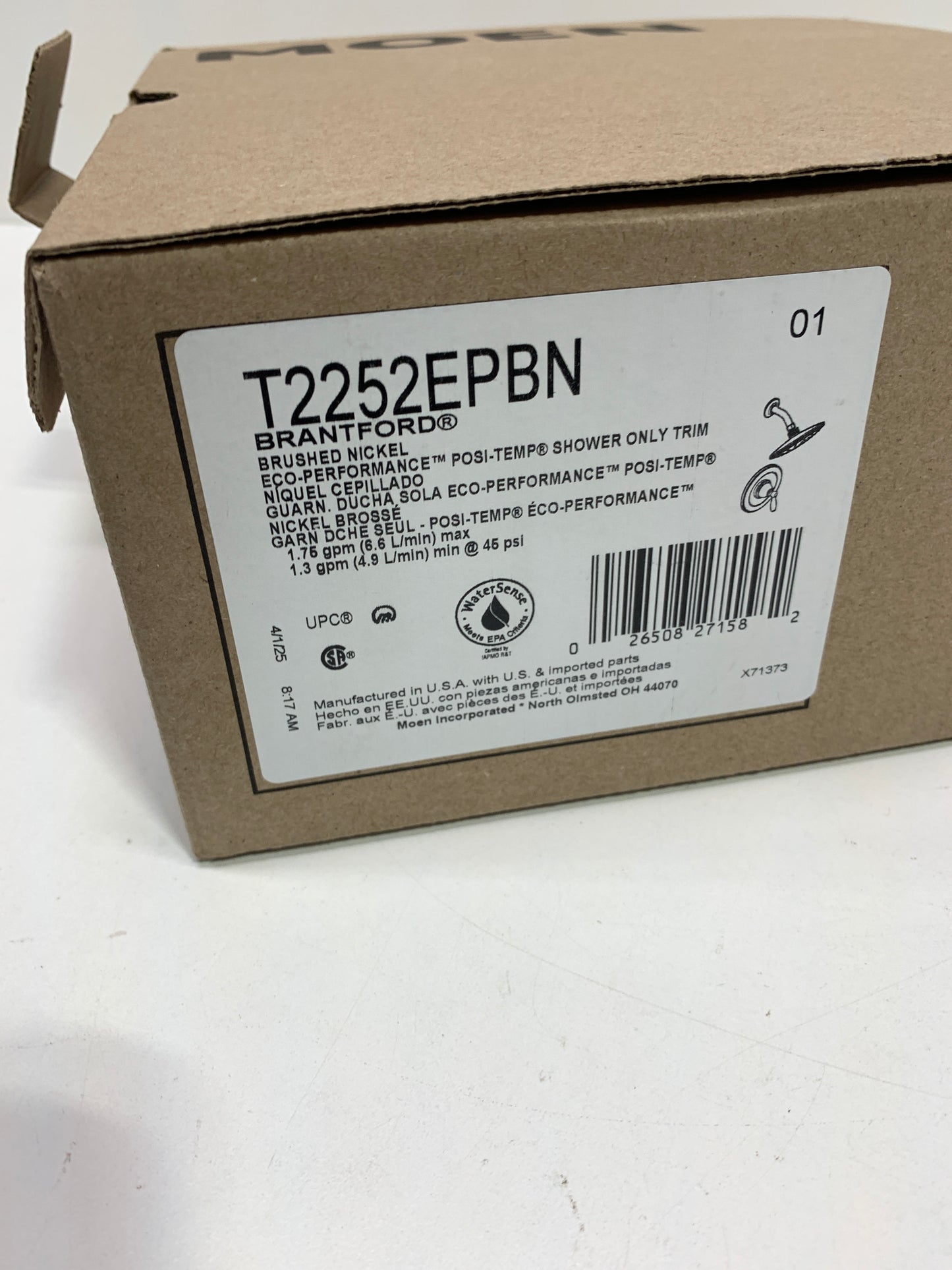 Moen Brantford Brushed Nickel Posi-Temp(R) Shower Only