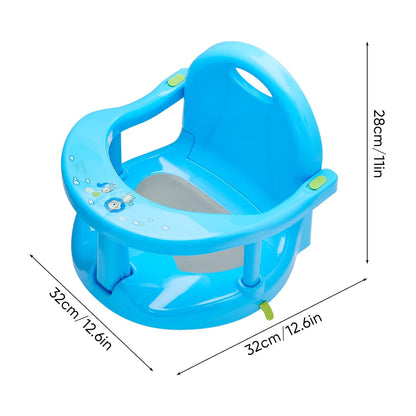 Foldable Baby Bathtub Seat, Non-Slip Newborn Infant Baby Bath Chair for Bathtub, Cute Shape Baby Bath Seat Baby Shower Chairs for Tub Sitting up, Surround Bathroom Seats for Baby 6-18 Months Blue