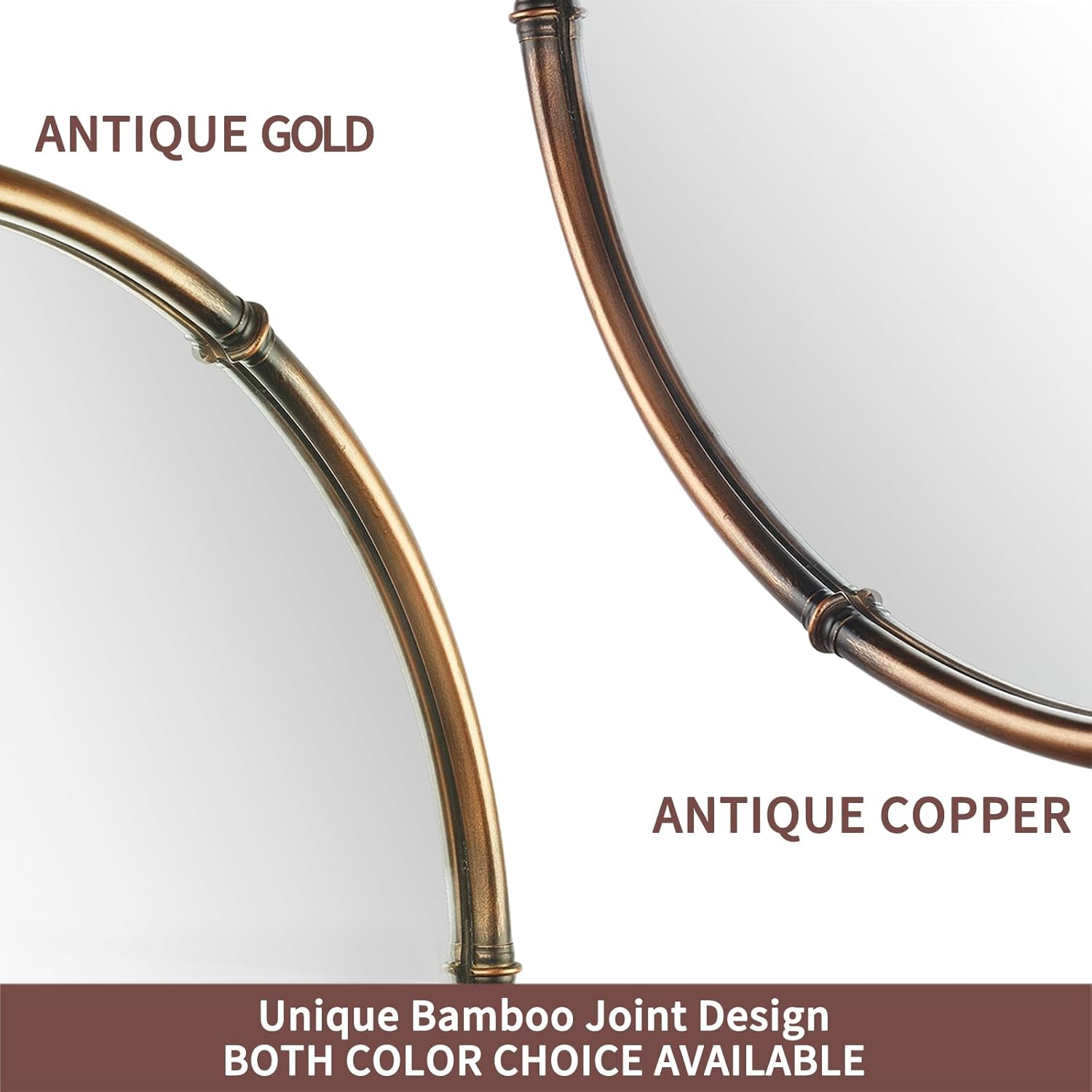 Round Bathroom Mirror-RD24 Inch Antique Gold Color Vintage Metal Framed Accent Mirror Modern Rustic Distressed Wall