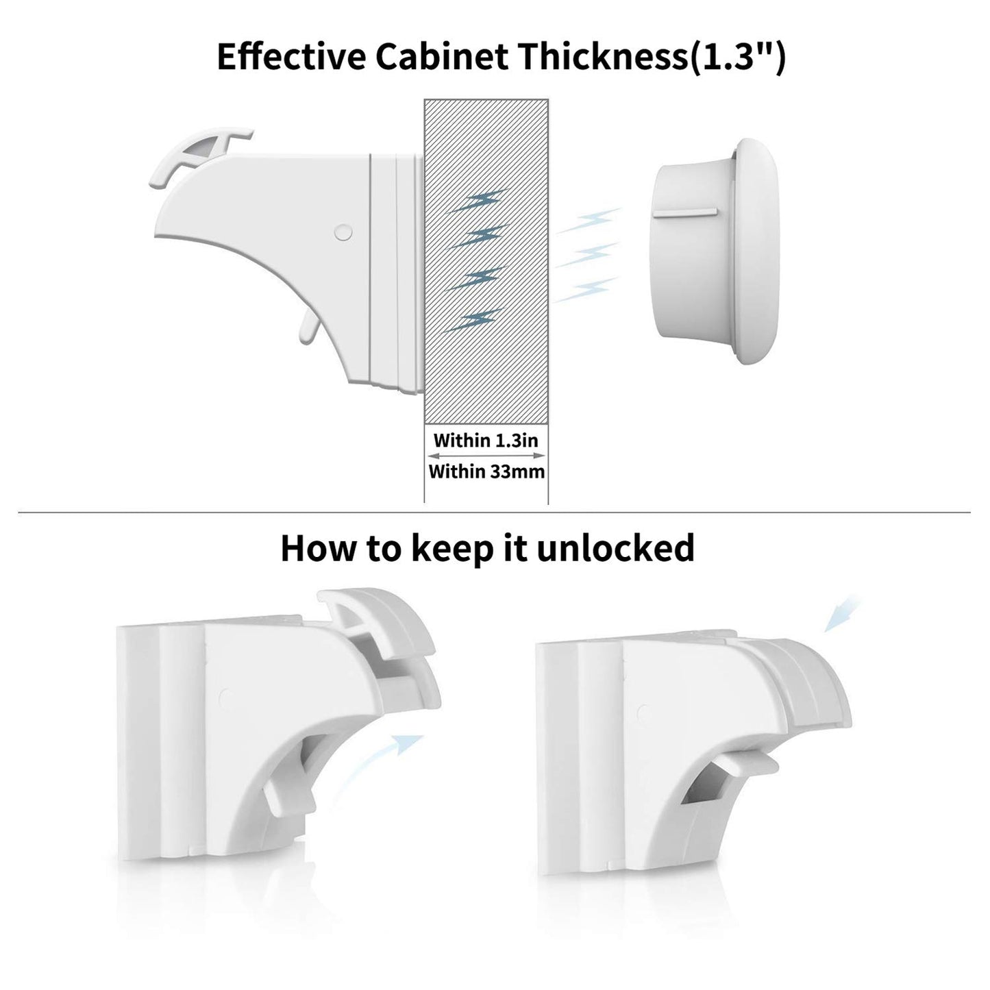 Child Safety Magnetic Cabinet Locks(20 Locks + 3 Keys), Baby Proof, No Tools Or Screws Needed - Norjews