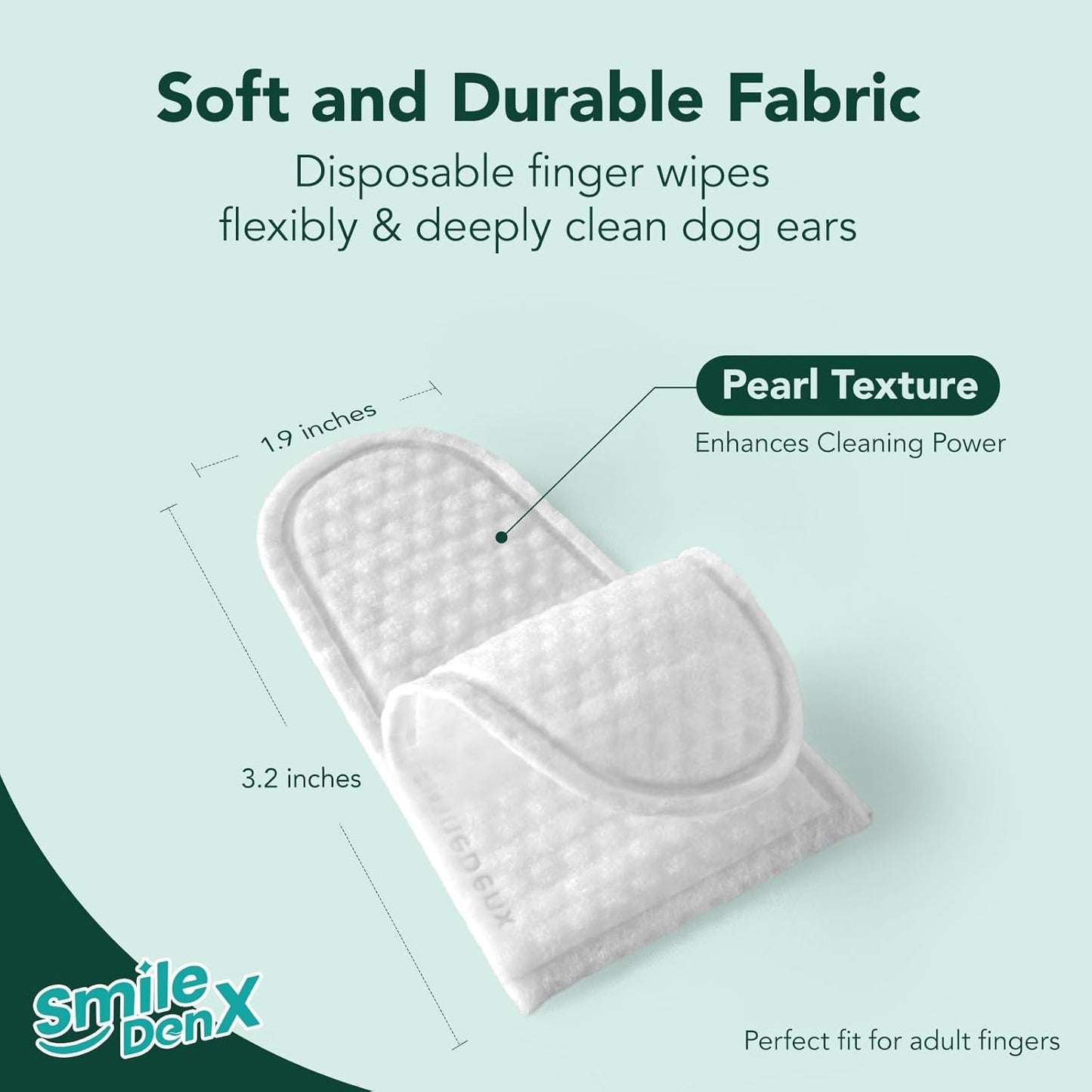 SmileDenX Dog Ear Cleaner Wipes - Dog Ear Infection Treatment Fast Relief from Ear Itching and Inflammation, Cat Ear Wipes Gently Remove Ear Wax Debris and Smelly (50 Pcs, Lavender)