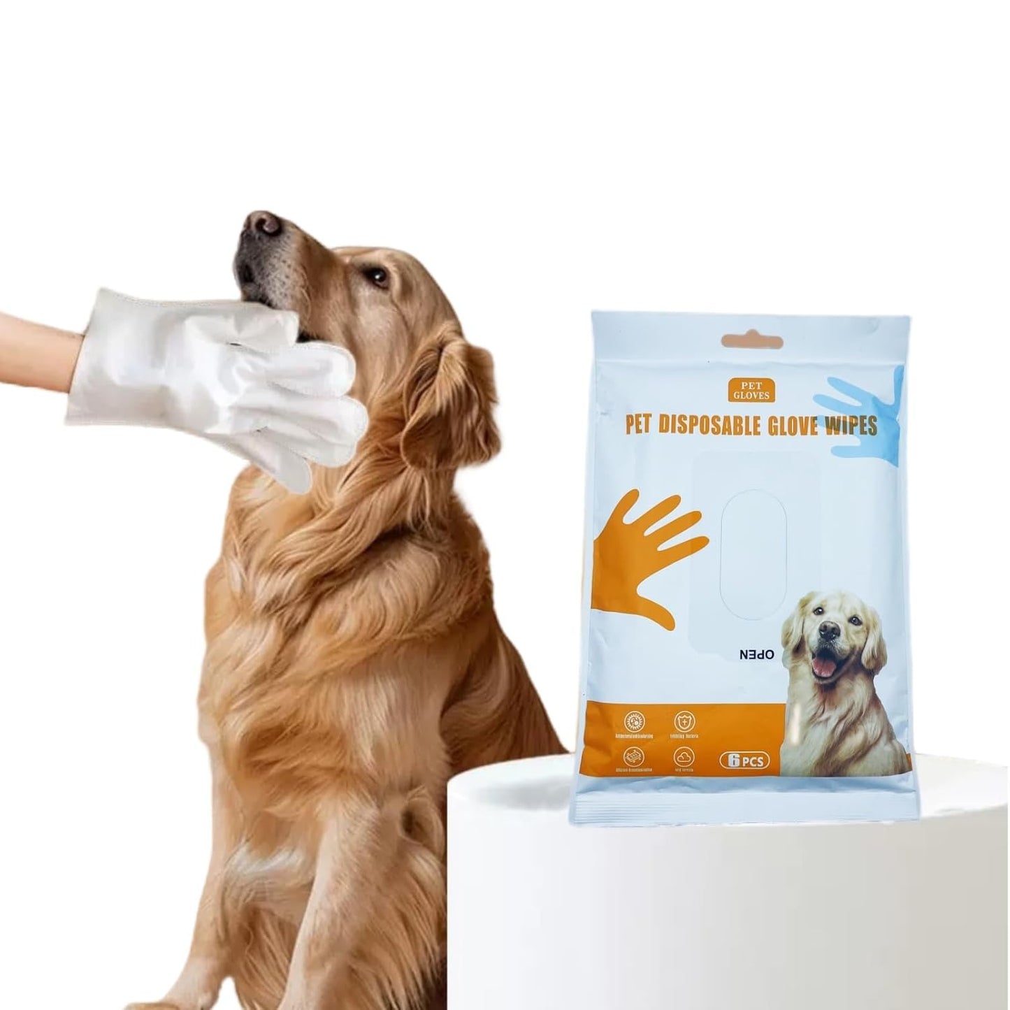 24 x Hnjasnee Pet Grooming Gloves for Dogs and Cats, coconut oil for dogs ， dog paw wipes ，dog washing gloves ，coconut oil for dogs