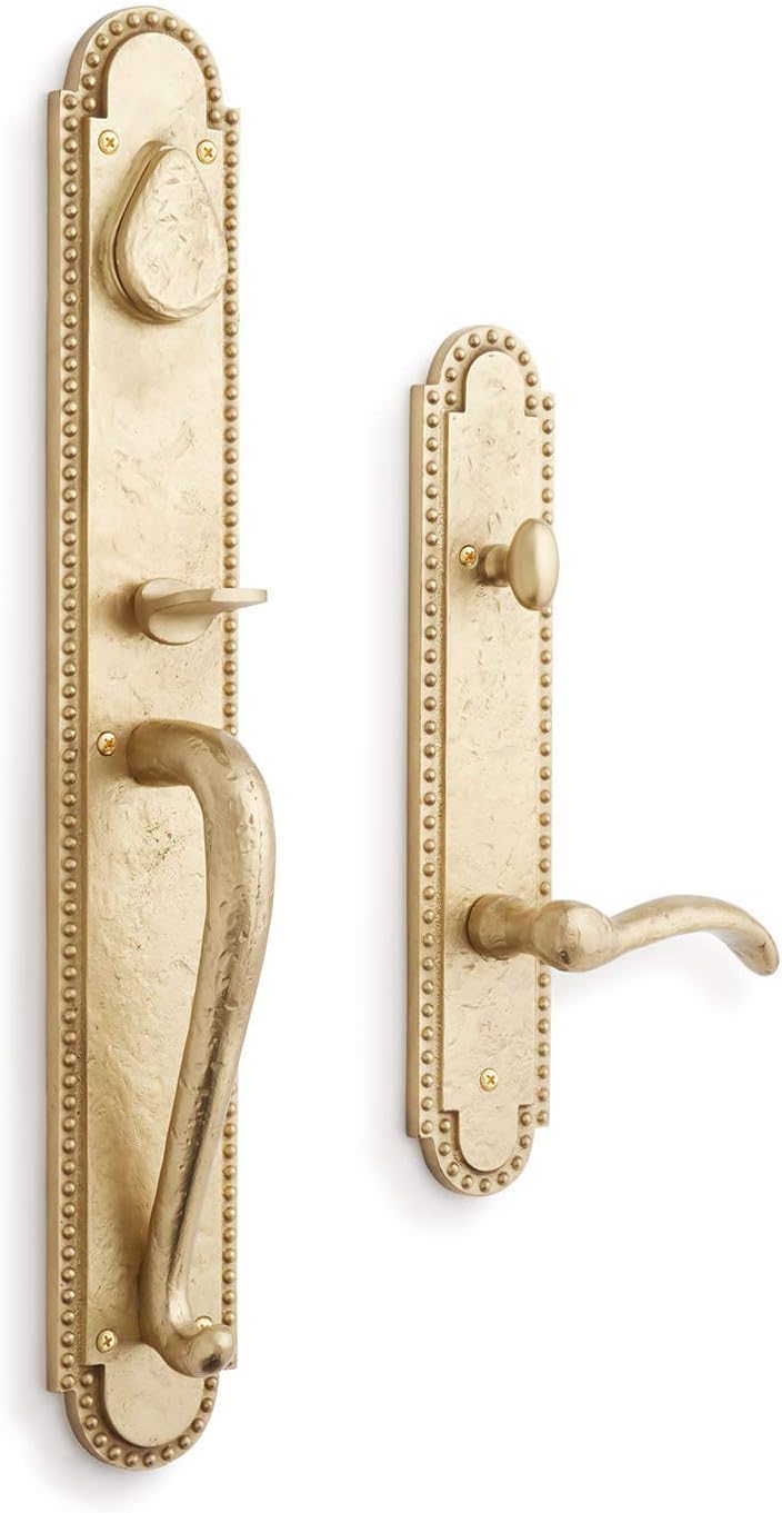 Signature Hardware 441380 Marconi Left Handed Solid Brass Full Plate Keyed Entry Single Cylinder Door Handleset