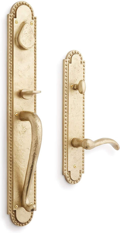 Signature Hardware 441380 Marconi Left Handed Solid Brass Full Plate Keyed Entry Single Cylinder Door Handleset