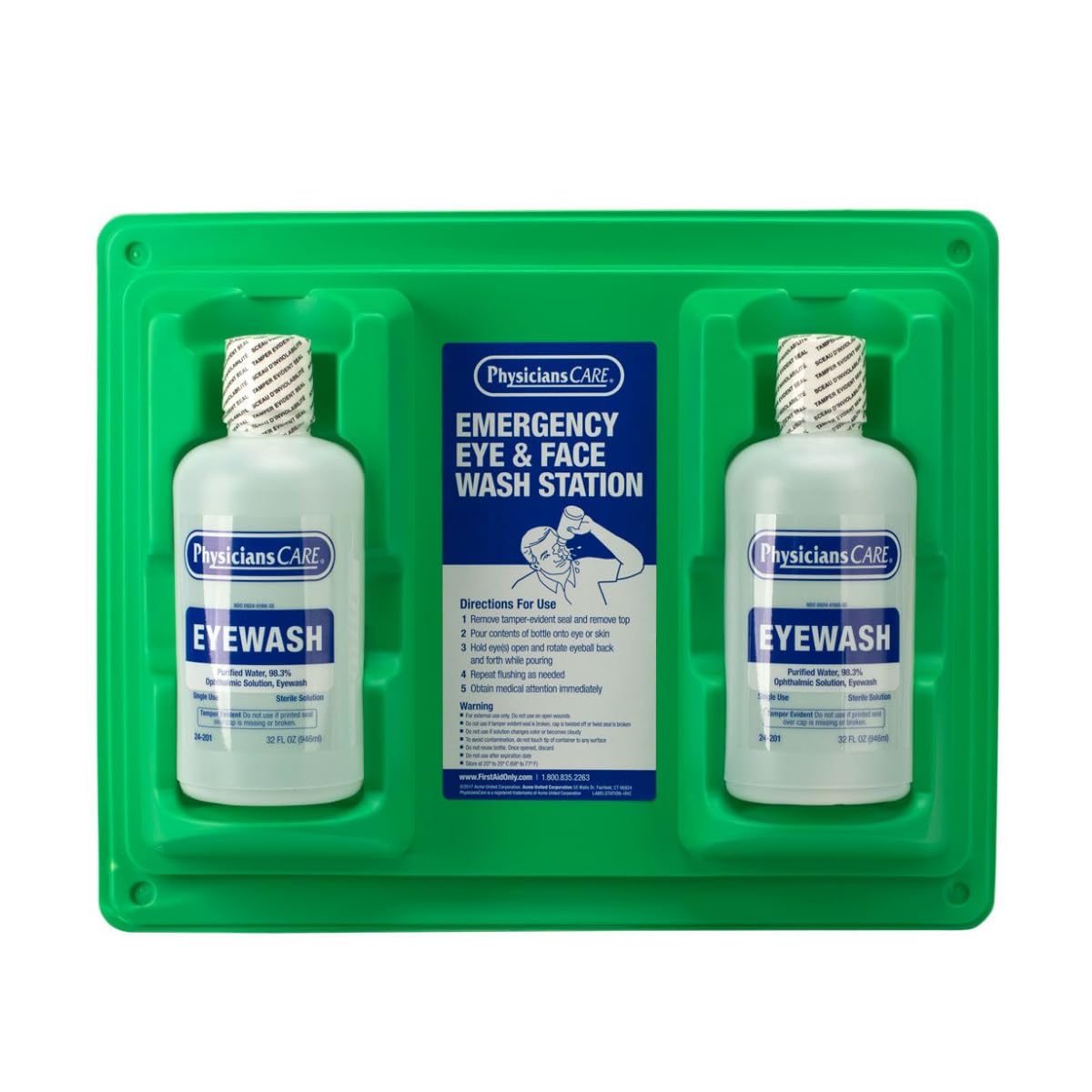 See Desc Acme United Eyewash Station Double 32 Oz. Screw Cap Bottle - *Commercial