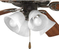Progress Lighting 4-Light Ceiling Fan Light Kit for AirPro Collection Ceiling Fans, Transitional Style, Includes 4 LED Light Bulbs, Antique Bronze