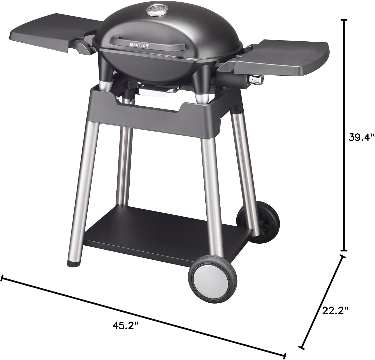 Vanston Portable Stand-up Propane Grill Gas Grill Cart Style Black 10000BTU Portable and Convenient Camping Grill