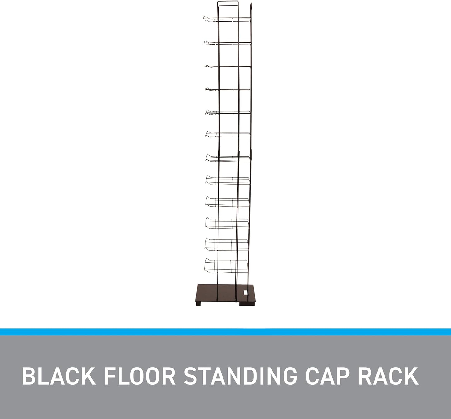 Missing Hardware SSWBasics Black Floor Standing Ball Cap Rack and Hat Display Rack