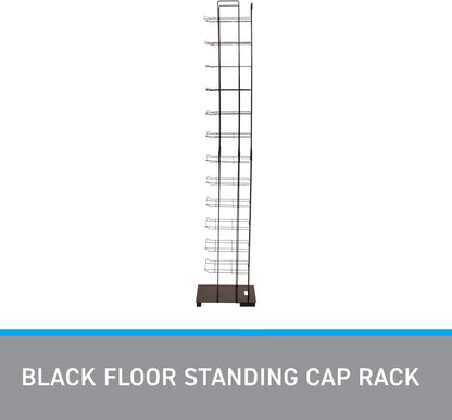 Missing Hardware SSWBasics Black Floor Standing Ball Cap Rack and Hat Display Rack