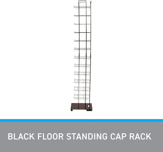 Missing Hardware SSWBasics Black Floor Standing Ball Cap Rack and Hat Display Rack