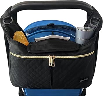 Universal Stroller Organize with Insulated Cup Holder,Diaper Storage, Baby Stroller Organizer Fits for Stroller like Uppababy, Baby Jogger, Britax, BOB, Umbrella and Pet Stroller