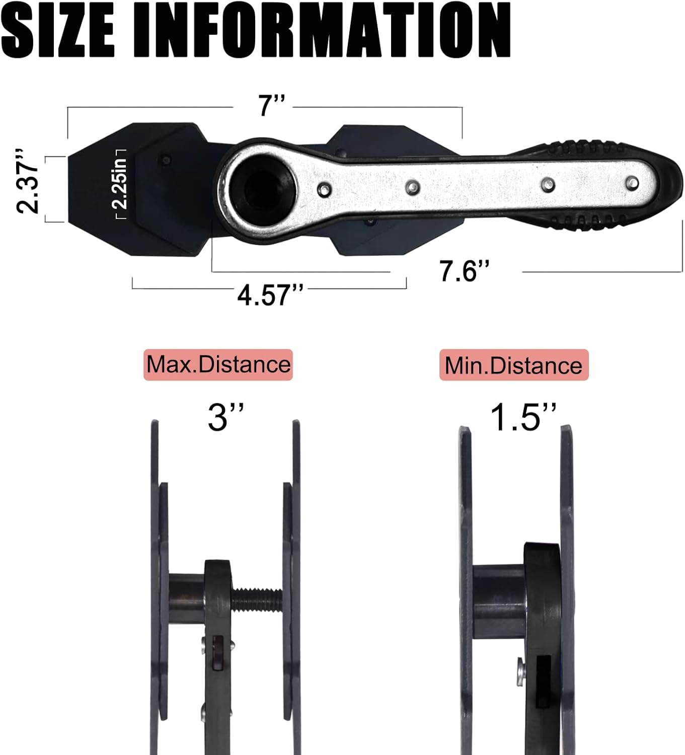 AutoWanderer Tool Brake Caliper Compression Tool, Brake Caliper Press Tool Caliper Pistion Compressor Brake Pad Spreader for Single Twin Quad Disc Brake