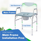 GreenChief 3 in 1 Bariatric Commode 700 LBS Drop Arm Bedside Commode Chair Potty Chair with Extra Wide Seat Raised