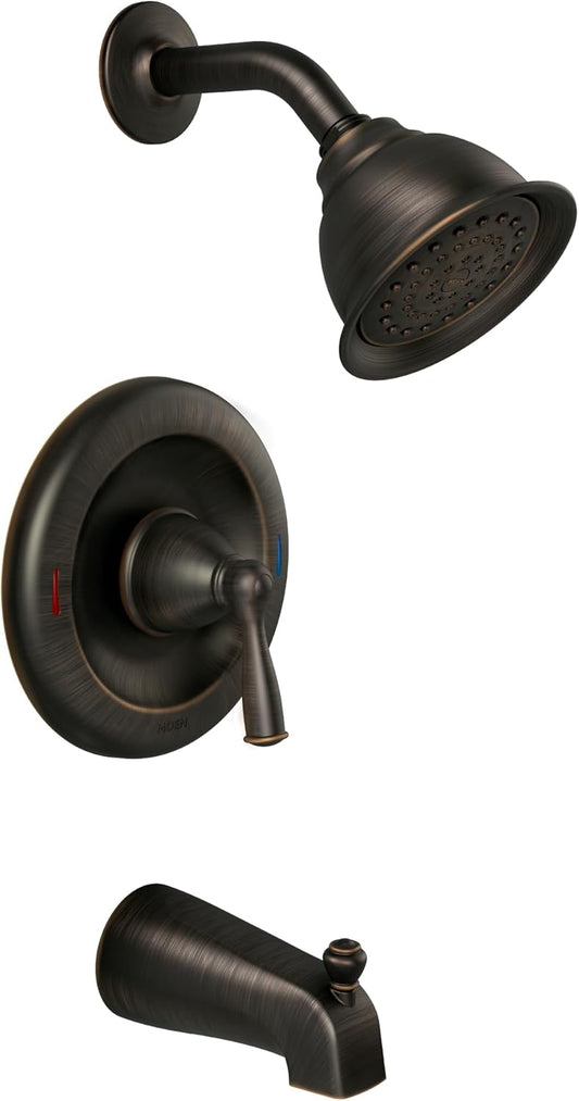Moen Banbury Mediterranean Bronze Single-Handle Tub and Shower Trim Kit with Posi-Temp Valve included, 82910BRB
