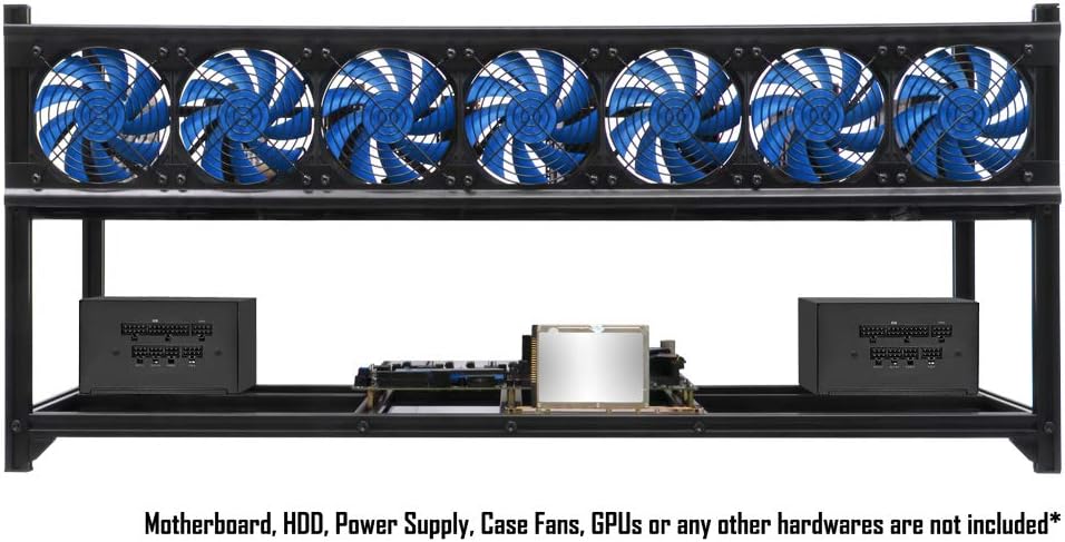 Kingwin 8 GPU Miner Rig Case Frame – Premium Stackable Aluminum Mining Rig Enclosure for Efficient Crypto Mining Test